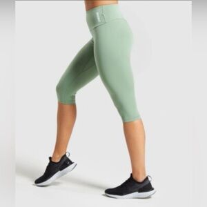Gymshark Training Cropped Leggings - Green Sage